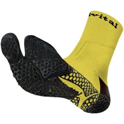 ネコポス（メール便）発送可　アクティバイタル　フットサポーター忍者ソックス　HRD1055-YE　サッカー　ソックス　S-M