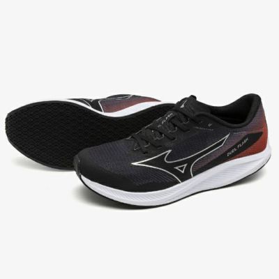 Mizuno DUEL FLASH ランニングシューズ ブラック/レッド MIZUNO ミズノ公式 デュエルフラッシュ 陸上競技 メンズ レッド