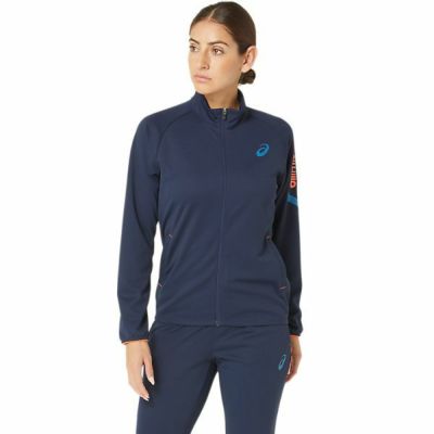 アシックス　ＷＳ　ＡＩＭドライニットトレシャツ　2032C870-400　レディストレーニングウェア　女性　ランニングウェア　ネイビー