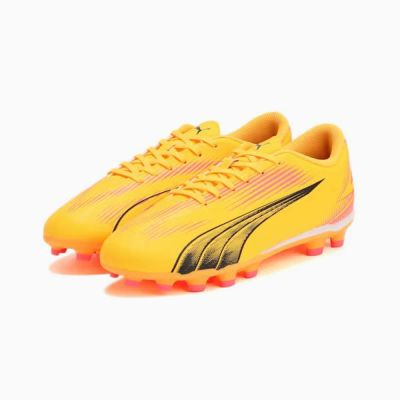プーマ(PUMA)　ULTRA　ウルトラ　プレイ　HG + MID JR　107778-03　ジュニアサッカースパイク　子供用　キッズ　オレンジ　特価