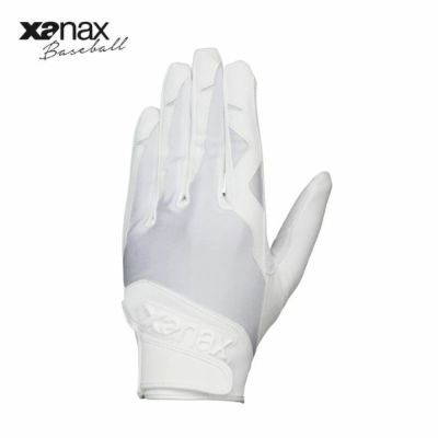 メール便発送可　ザナックス　xanax　守備用手袋　高校野球対応／片手用　BBG90H-0101　守備グローブ　ホワイト