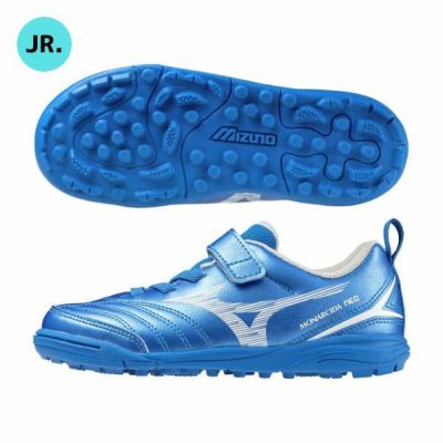 ミズノ MIZUNO キッズ 子供用 モナルシーダネオ3 NEO 3 CLUB KIDS AS　P1GE242627 ジュニアサッカートレーニングシューズ　ワイドタイプ 幅広 マジックテープ 青