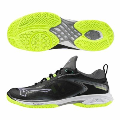 ミズノ　MIZUNO　バドミントンシューズ　ウエーブクローNEO3　[ユニセックス]　71GA247311　ワイドフィット(3E)　幅広　ブラック×ライム