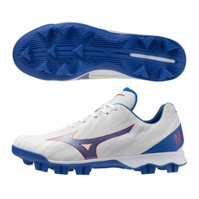 ミズノ　MIZUNO　野球スパイク  WAVE LIGHTREVO　11GP242565　野球／ソフトボール　ウエーブライトレボ　限定カラー　ホワイト×ブルー