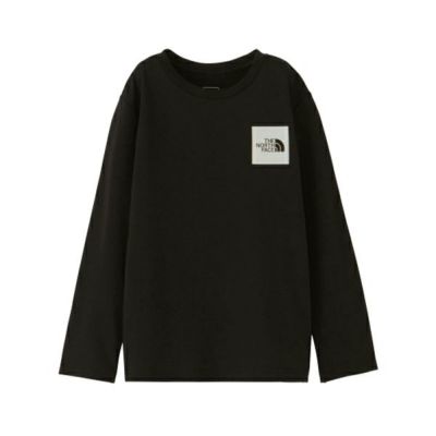 メール便発送可　ザ・ノース・フェイス　ロングスリーブスモールスクエアロゴティー（キッズ）　NTJ32357-K　長袖Tシャツ　キッズウェア