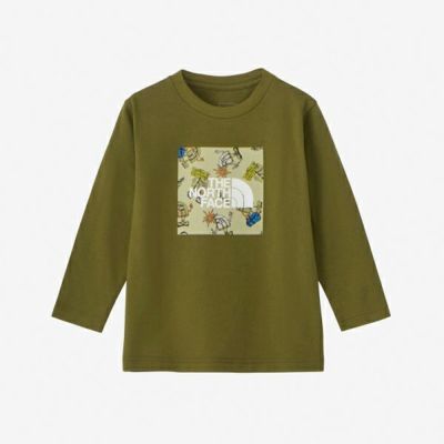 メール便発送可　ザ・ノース・フェイス　トドラーロングスリーブグラフィックスクエアロゴティー（キッズ）　NTT82435-FO　長袖Tシャツ　キッズウェア