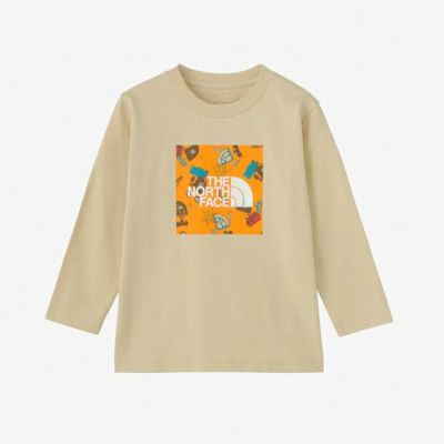 メール便発送可　ザ・ノース・フェイス　トドラーロングスリーブグラフィックスクエアロゴティー（キッズ）　NTT82435-GL　長袖Tシャツ　キッズウェア　特価