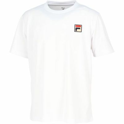 メール便発送可　フィラ(FILA)　テニス　メンズゲームシャツ　VM5706-01　テニスウェア　無地Tシャツ　ホワイト