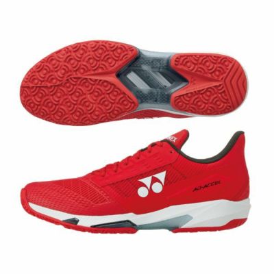 ヨネックス　YONEX　パワークッションアドアクセル メンGC.　SHTAAMG-713　テニスシューズ　UNISEX(ユニセックス)　オムニ・クレーコート用　レッド/ホワイト