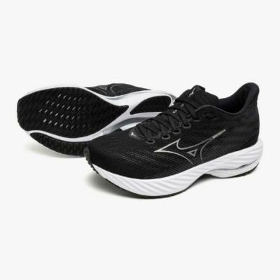 ミズノ ウエーブライダー28　WAVE RIDER 28　J1GD240322　レディスランニングシューズ　22：ブラック×グレー×ダークネイビー