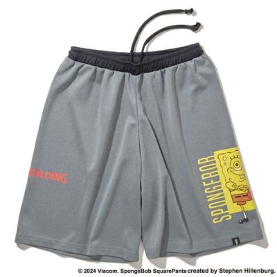 メール便発送可　スポルディング　ジュニア プラクティス パンツ スポンジ・ボブ バスケットボール フリーク　SJP24168S-ヘザーグレー　ジュニアバスケウェア