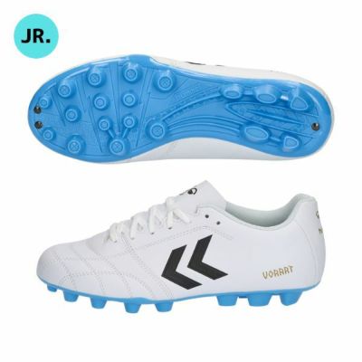 ヒュンメル　hummel　ヴォラート3　TF　ジュニアサッカースパイク　HJS1118-1075　子供用　ワイドモデル　幅広　ホワイト×サックス