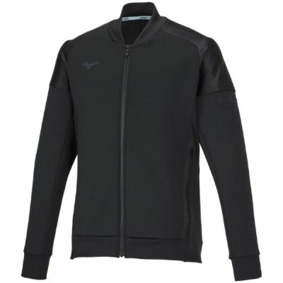 ミズノ　MIZUNO　ストレッチスウェットジャケット　32MCA05509　テニスウェア　フルジップジャージ　09：ブラック