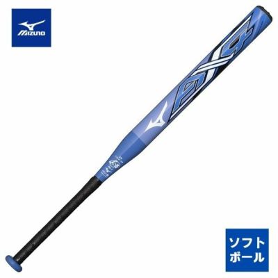 ミズノ　MIZUNO　ソフトボール用バット　AX4(FRP製／80cm／平均600g、620g)(1、2号／ゴムボール用)　1CJFS62680-1827　ミドルバランス　サックス×ブルー
