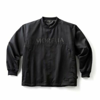 ミズノ　モレリア/MORELIA　オフザピッチ　ウーブンプルオーバーシャツ　P2MEB55509　サッカーウェア　撥水機能アウター　09：ブラック