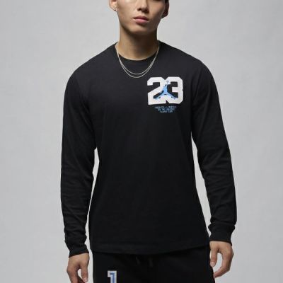ジョーダン　メンズ ロングスリーブ Tシャツ　FZ1981-011　バスケットボールウェア　ブラック/レジェンドブルー