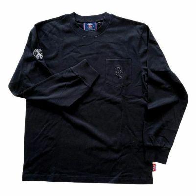 パリサンジェルマン(PSG)　イタリックフォント　長袖Tシャツ　PS0324FW0001-BLACK　カジュアルウェア　ブラック