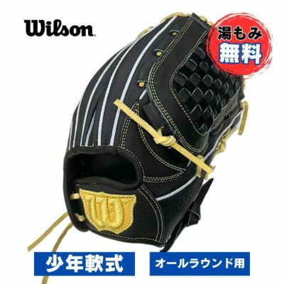 【湯もみ加工無料】ウィルソン　少年軟式野球グローブ　D-MAX DUAL　WBW102504　オールラウンド用(11インチ)　ジュニア野球グラブ　ブラック