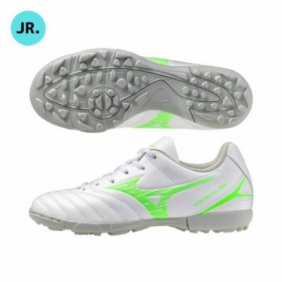 ミズノ　MIZUNO　モナルシーダネオ 3 SELECT Jr AS　P1GE252537　ジュニアサッカートレーニングシューズ(子供用)　ゆったり幅　ネオングリーン