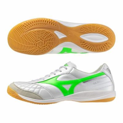 ミズノ　MIZUNO　モレリア サラ ジャパン イン(フットサル)　Q1GA251137　MORELIA SALA JAPAN IN　フットサルシューズ　天然皮革 ネオングリーン