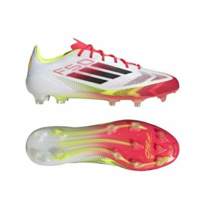 アディダス　adidas　F50 ELITE FG / 天然芝用　IE1206　サッカースパイク 　クラウドホワイト/レッド/イエロー　特価