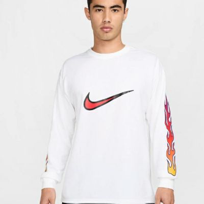 ナイキ　メンズ ロングスリーブ Tシャツ　ＨＫＮＥ　Ｔ１００　Ｌ／Ｓ　Ｔシャツ　IB7539-100　ランニングウェア　WHITE/REFSIL