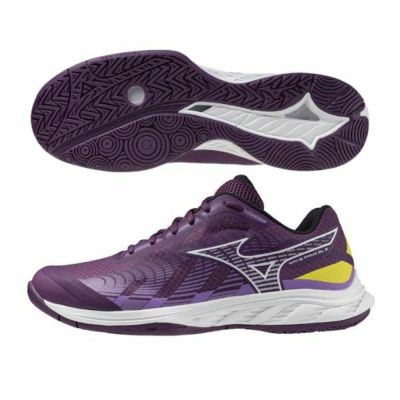 Mizuno バドミントンシューズ ホワイト/パープル Mizuno バドミントン