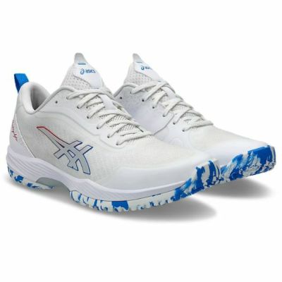 アシックス ASICS　PRESTIGELYTE 5 OC (オムニ・クレー)　1043A021-101　テニスシューズ　WHITE/ELECTRIC BLUE　STANDARD幅　ユニセックス