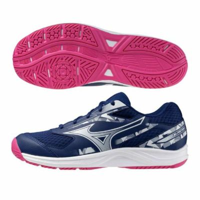 ミズノ　MIZUNO　バドミントンシューズ　スカイブラスター4　71GA253302　3Eフィットタイプ　ジュニア～一般サイズ　02:ネイビー×ホワイト×ピンク