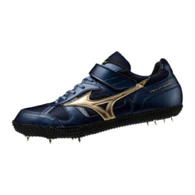 ミズノ　フィールドジオHJ JAPAN　U1GA254201　陸上スパイク　01：ネイビー×ゴールド　【走高跳／左足踏切用】