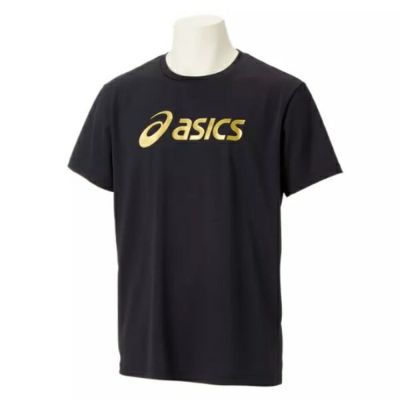 メール便発送可　アシックス　ドライアシックスロゴ半袖シャツ　ES DRY SPAIRAL LOGO SS SHIRT　2031E020-003　トレーニングウェア　003ブラック×ピュアG