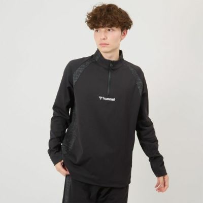 ヒュンメル(hummel)　トレーニングハーフジップトップ　HAT4078-90　サッカートレーニングウェア　ブラック