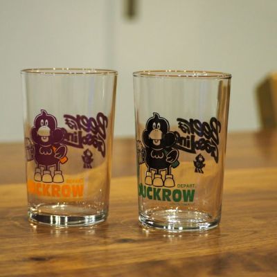 ダックローデパート　BEERはGASOLINE　瓶ビールグラス　DD146(BLACK/PURPLE)　ビアグラス