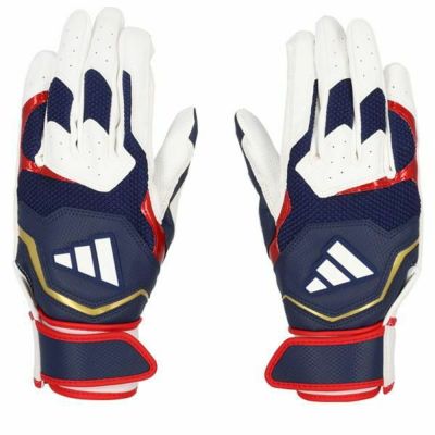 メール便発送可　アディダス adidas　野球/ソフトボール バッティンググラブ BASIC　LBG404-1129　ジュニア～大人/両手用　1129：ホワイト×ネイビー