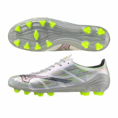 ミズノ　ミズノアルファ2 プロ / MIZUNO α II PRO　P1GA256409　サッカースパイク　09：ホワイト×シルバーイリディセント