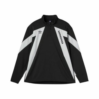 アンブロ UMBRO　ウォームアップハーフジップトップ　UF5SJG10M-BK00　サッカートレーニングウェア(長袖ジャージ)　ブラック