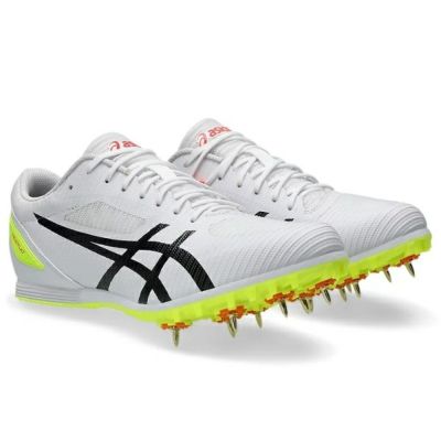 アシックス　ヒートフラット１２　HEATFLAT 12　1093A195-101　陸上スパイク　WHITE/SAFETY YELLOW　【100m～1500m/ハードル/跳躍種目】