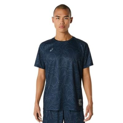メール便発送可　アシックス　ドライグラフィック半袖シャツ　2031E994-400　トレーニングウェア　MIDNIGHT