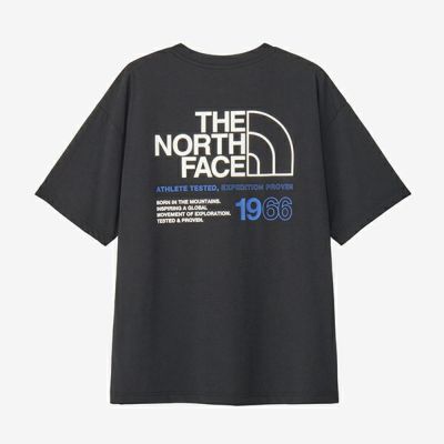 メール便発送可　ザ・ノース・フェイス　ショートスリーブ ES 66ロゴワイドティー（メンズ）　NT32597-K　半袖Tシャツ　ブラック