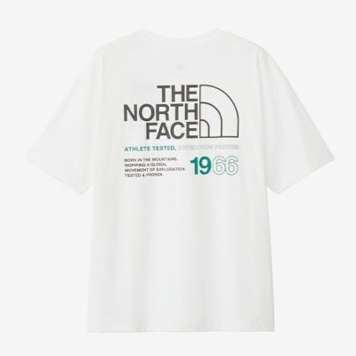 メール便発送可　ザ・ノース・フェイス　ショートスリーブ ES 66ロゴワイドティー（メンズ）　NT32597-W　半袖Tシャツ　ホワイト