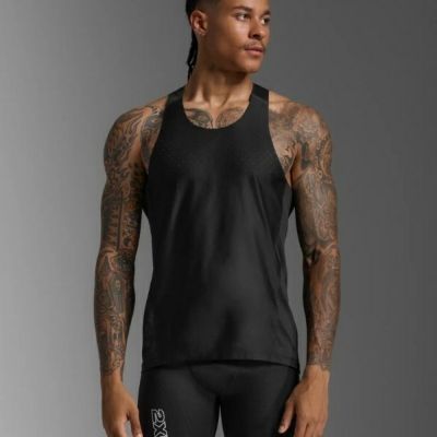 メール便発送可　２ＸＵ（ツータイムズユー）　ライトスピード　リアクトシングレット　MR7375A-BLKBRF　ランニングウェア　Black/Black Reflective