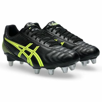 アシックス ASICS　LETHAL TACKLE　1111A263-001　ラグビースパイク　ワイドモデル(幅広タイプ)　取替式　ブラック×イエロー