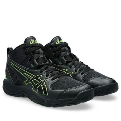 アシックス　ダンクショット MB 10　DUNKSHOT MB 10　1064A019-001　ジュニアバスケットボールシューズ　BLACK/GREEN GECKO