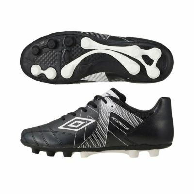 アンブロ UMBRO　子供用　アクセレイター RB JR WIDE HG　UF5SFCB2J-BKWH　ジュニアサッカースパイク(ワイド/幅広)　ブラック×ホワイト