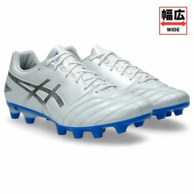 アシックス ASICS　DS LIGHT PRO WIDE / DSライト プロ ワイド　1103A110-103　サッカースパイク　ワイドタイプ(幅広/3E相当)　ホワイト×ブルー