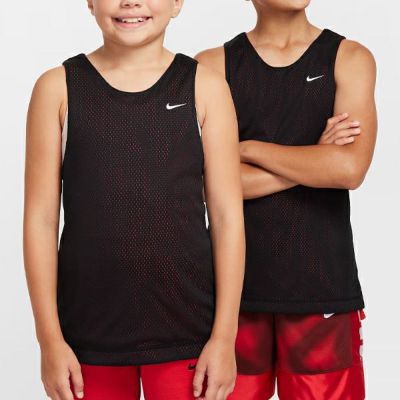 メール便配送可　ナイキ　ジュニア Dri-FIT リバーシブル ジャージー　FZ5242-010　ジュニアタンクトップ　ブラック/ユニバーシティレッド