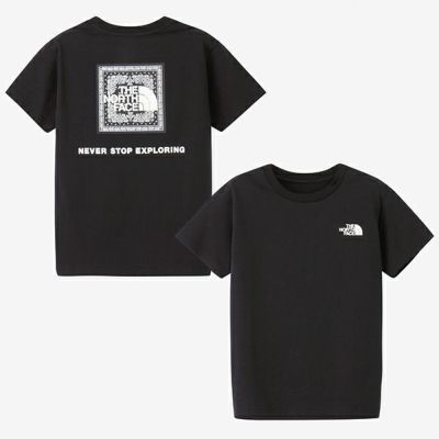 メール便配送可　ザ・ノース・フェイス　ショートスリーブバンダナスクェアロゴティー（キッズ）　NTJ32546-K　半袖Tシャツ