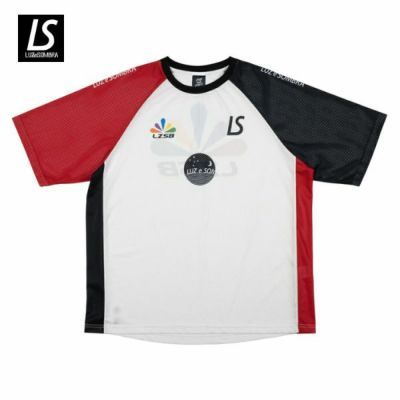 ルースイソンブラ LUZeSOMBRA　OAO クレイジーメッシュプラシャツ　L1251037-001　サッカー/フットサルウェア(半袖シャツ)　ホワイト×レッド