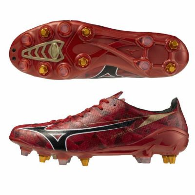 【限定カラー/P1GC256060】ミズノ　ミズノアルファ2 JAPAN MIX / MIZUNO α II JAPAN MIX　取替式(天然芝) サッカースパイク　60：ルビーレッド×ブラック