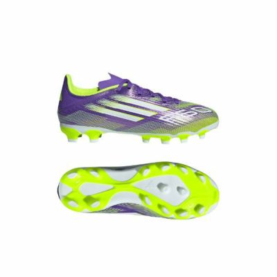 アディダス adidas　キッズ(子供用)　F50 LEAGUE HG/AG KIDS　JH7752　ジュニアサッカースパイク　パープルラッシュ×ルシッドレモン